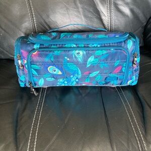 Lug Trolley Cosmetics Case in Peacock Multi